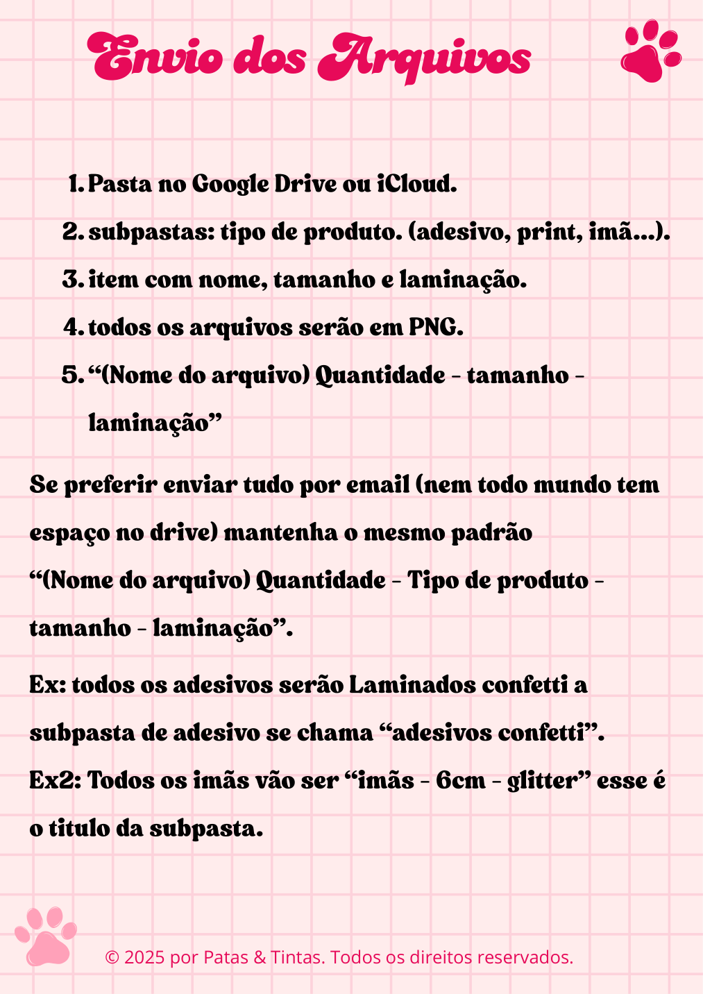 Página 4 do manual de envio